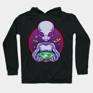 Flat Earth Society Alien Hoodie